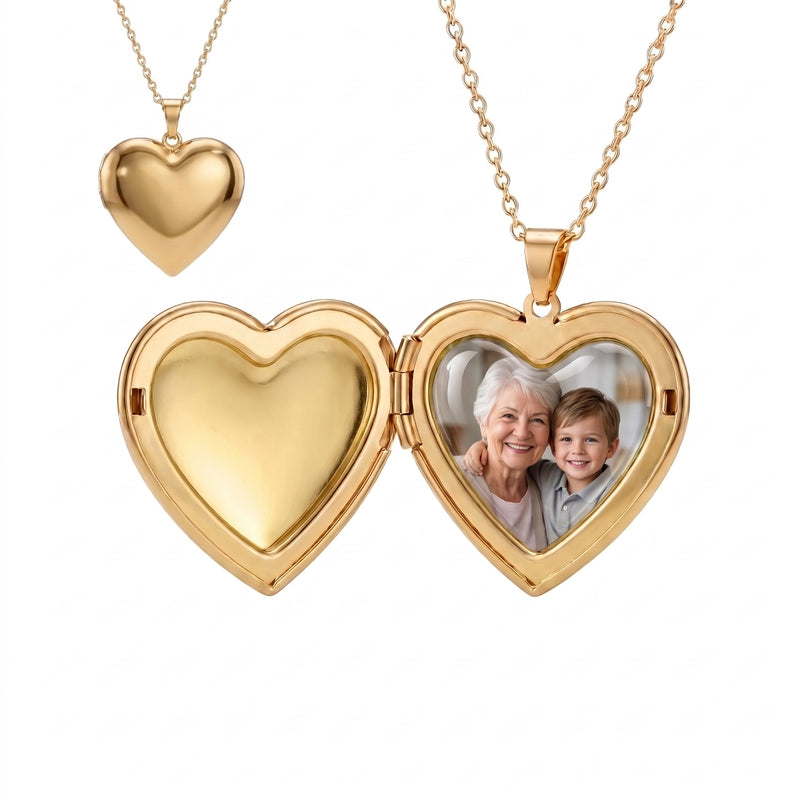 Collar corazón relicario personalizable
