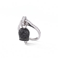 Anillo Campanella de Capri con circonitas negras