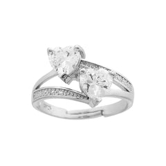 Double Heart Ring White