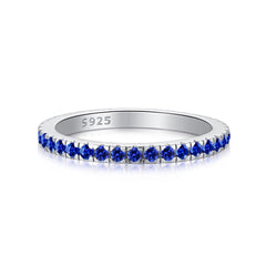 Anillo Eternity Veretta con Circonios Azules 2 mm