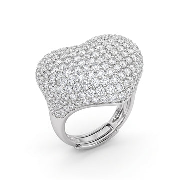 Anello Maxi Cuore Bombato Pavé - My Mo Gioielli