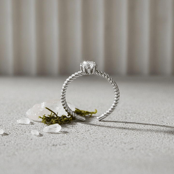 Anello Solitario con Gambo Cordonato - My Mo Gioielli