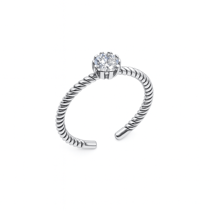 Anello Solitario con Gambo Cordonato - My Mo Gioielli