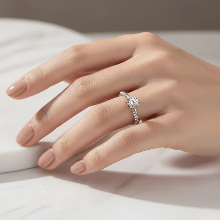 Anello Solitario con Gambo Cordonato - My Mo Gioielli