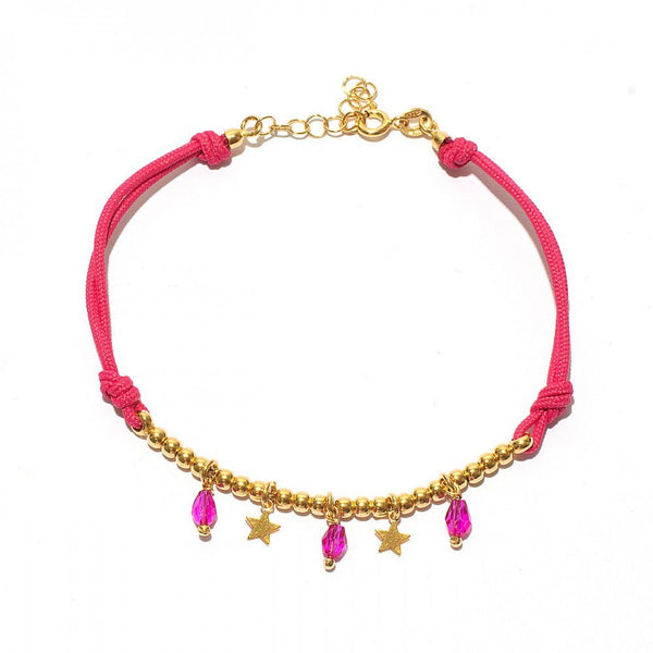 Bracciale Cordino Fucsia e Pendenti - My Mo Gioielli