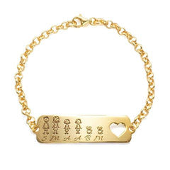 Pulsera Familia Componible con Corazón calado