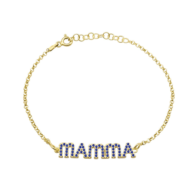 Bracciale Mamma Zirconi Blu - My Mo Gioielli