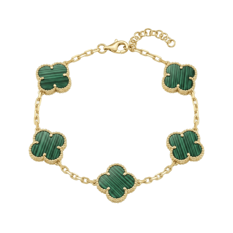 Bracciale Quadrifoglio con Malachite - My Mo Gioielli