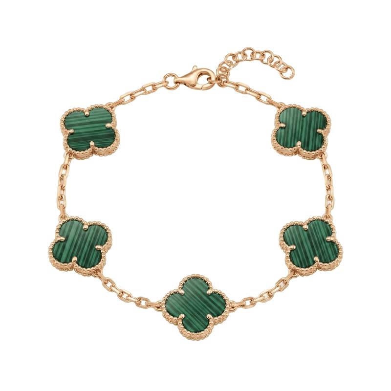 Bracciale Quadrifoglio con Malachite - My Mo Gioielli