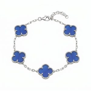 Bracciale Quadrifoglio con Onice Blu - My Mo Gioielli