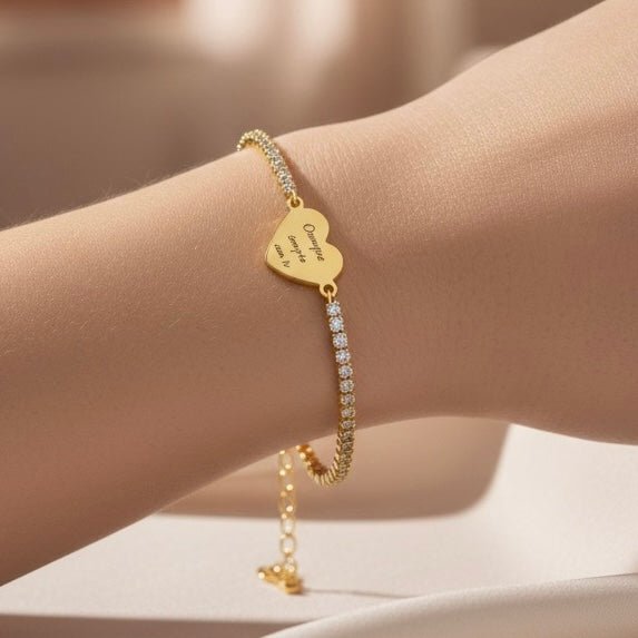 Bracciale Tennis con Cuore Personalizzabile - My Mo Gioielli