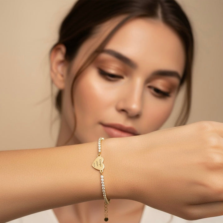 Bracciale Tennis con Cuore Personalizzabile - My Mo Gioielli