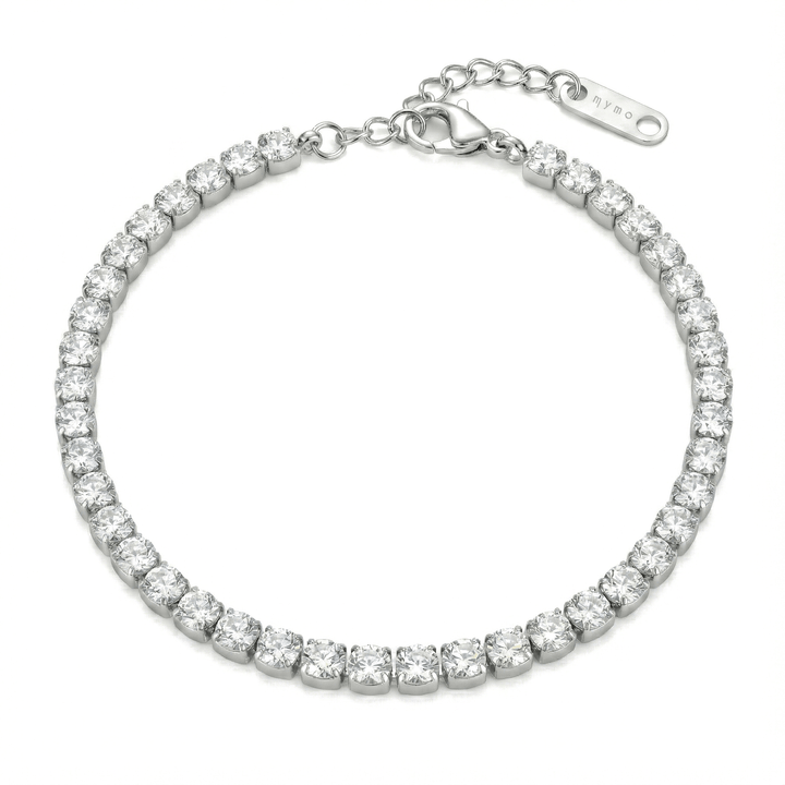 Bracciale Tennis con Zirconi Bianchi 3 mm in Acciaio Inossidabile - My Mo Gioielli