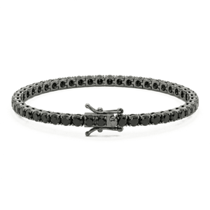 Bracciale Tennis zirconi Neri Finitura Rutenio 3 mm - My Mo Gioielli