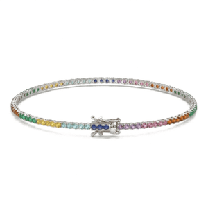 Bracciale Tennis zirconi Rainbow 2 mm - My Mo Gioielli