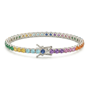 Bracciale Tennis zirconi Rainbow 3 mm - My Mo Gioielli