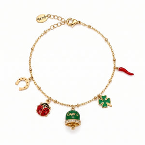 Pulsera de la suerte con campanilla «Capri» verde