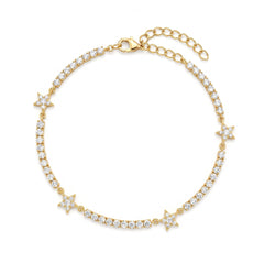 Tobillera de tenis con estrellas pavé