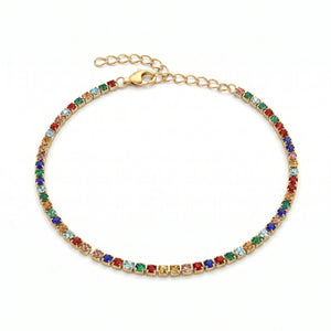 Cavigliera Tennis Rainbow 2 mm - My Mo Gioielli
