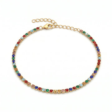 Cavigliera Tennis Rainbow 2 mm - My Mo Gioielli