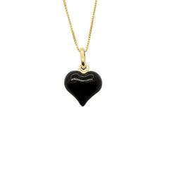 Black Enamel Heart Shaped Necklace