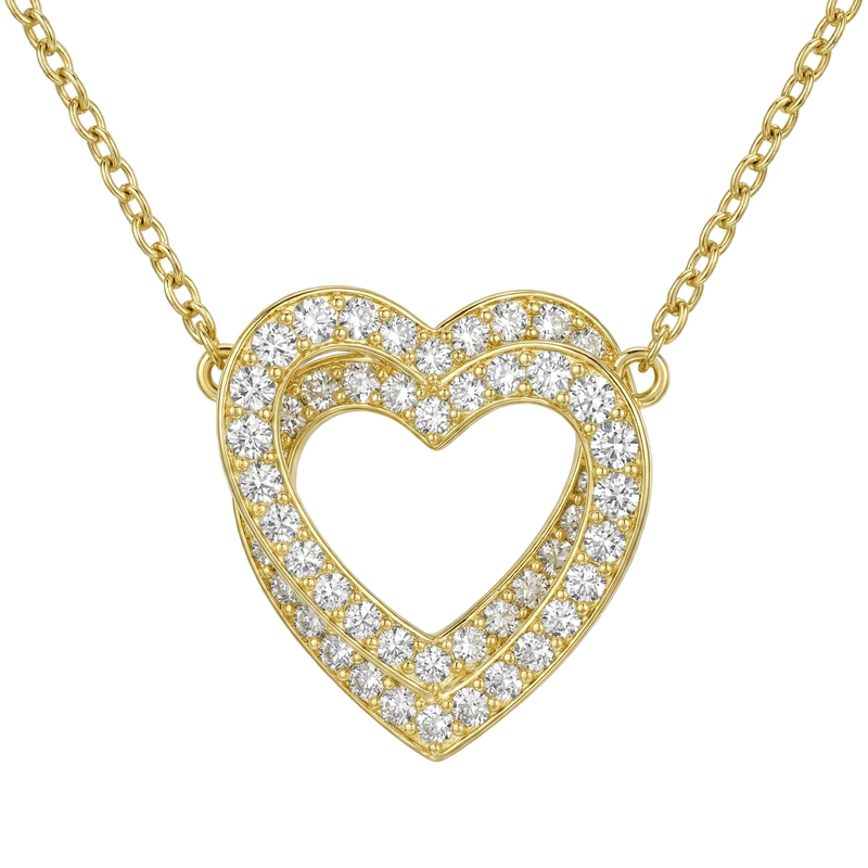Collana Due Cuori Intrecciati Pavé - My Mo Gioielli