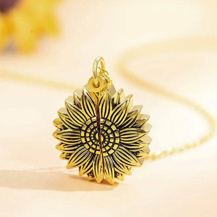 Collana Girasole Scrigno con Foto Personalizzata in Acciaio - My Mo Gioielli