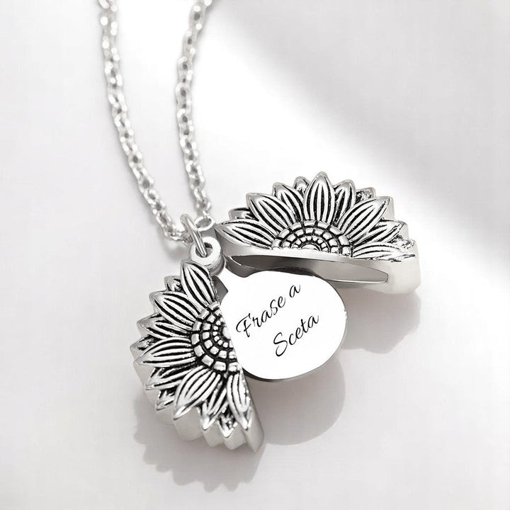 Collana Girasole Scrigno con Foto Personalizzata in Acciaio - My Mo Gioielli