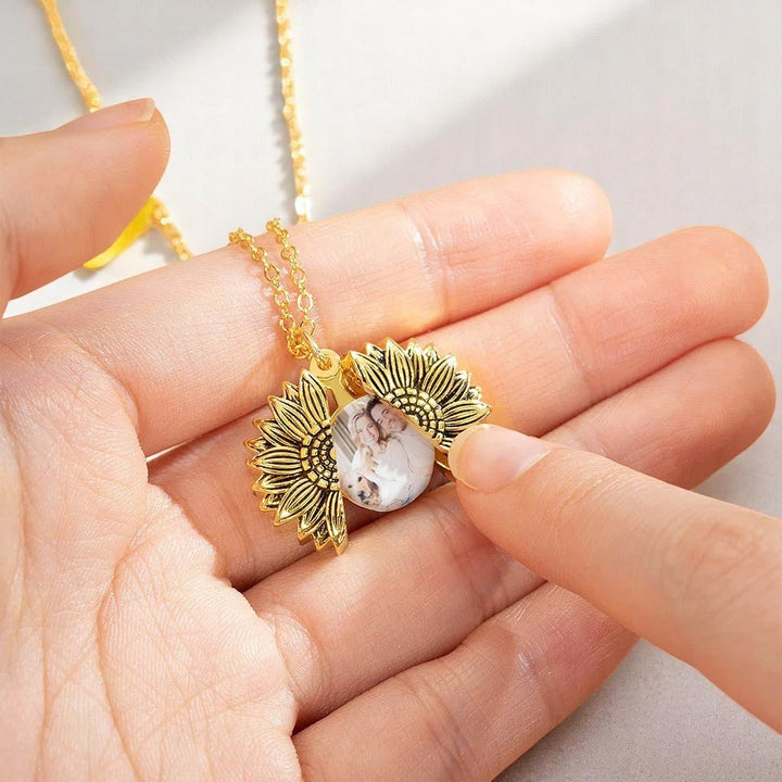 Collana Girasole Scrigno con Foto Personalizzata in Acciaio - My Mo Gioielli
