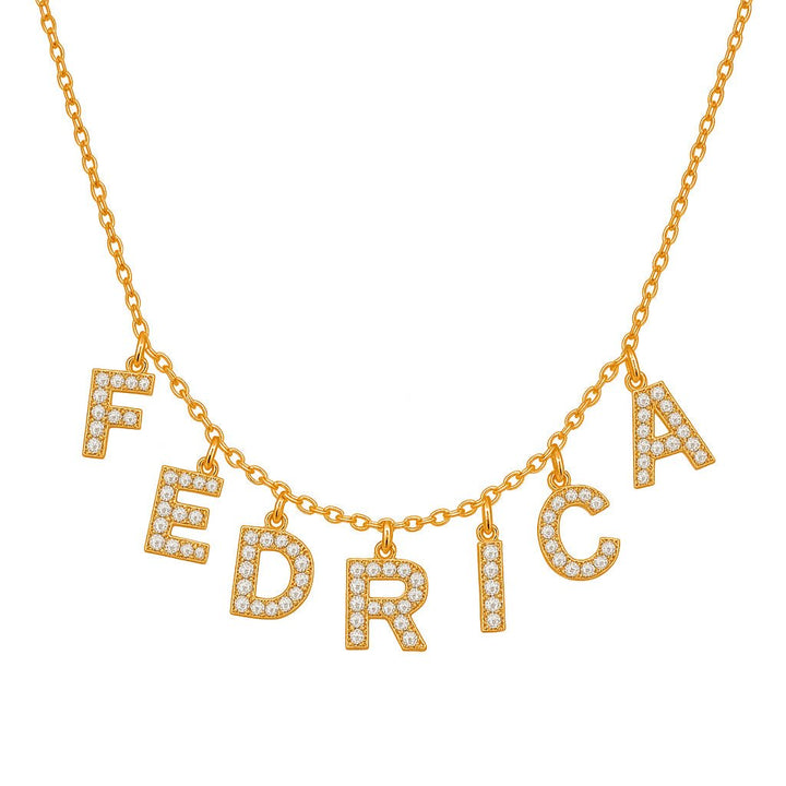 Collana Lettere Zirconate Pendenti - My Mo Gioielli