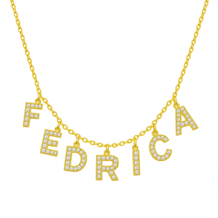 Collana Lettere Zirconate Pendenti - My Mo Gioielli
