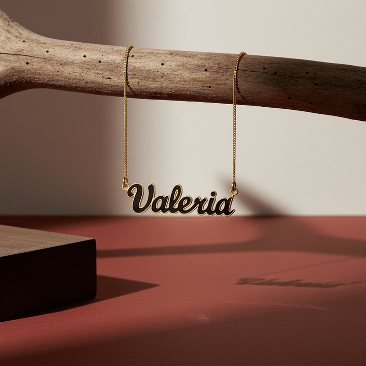 Collana nome Smaltato Nero - My Mo Gioielli