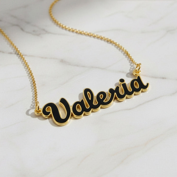 Collana nome Smaltato Nero - My Mo Gioielli