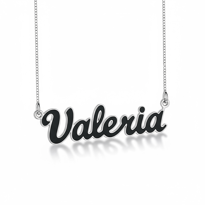 Collana nome Smaltato Nero - My Mo Gioielli