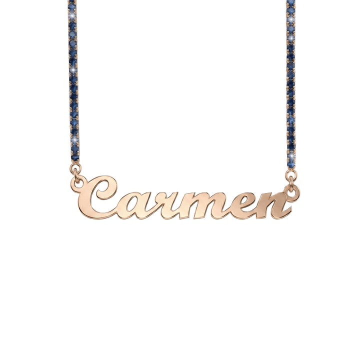 Collana Nome Tennis Blu - My Mo Gioielli