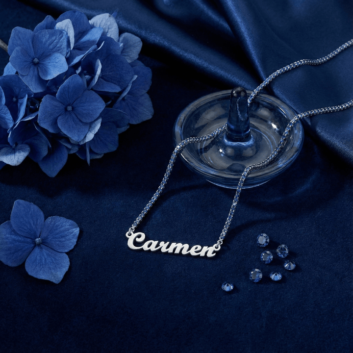 Collana Nome Tennis Blu - My Mo Gioielli