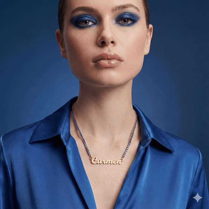 Collana Nome Tennis Blu - My Mo Gioielli