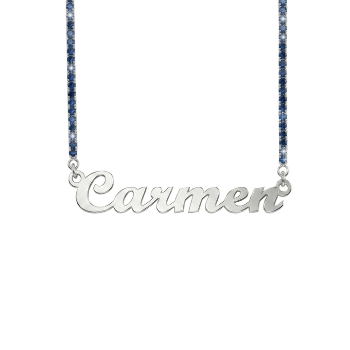 Collana Nome Tennis Blu - My Mo Gioielli