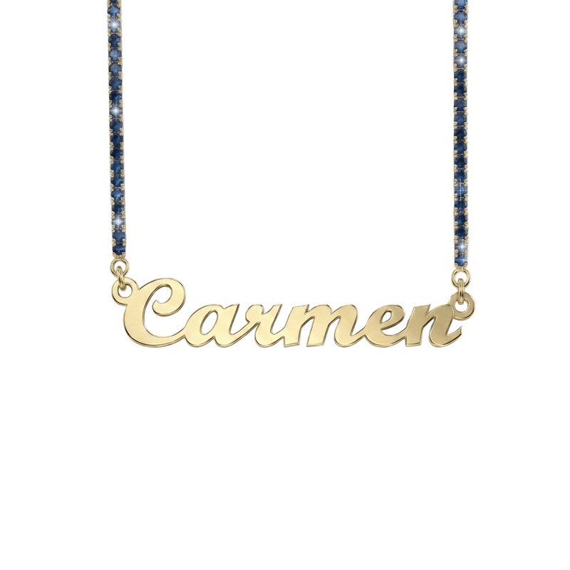 Collana Nome Tennis Blu - My Mo Gioielli