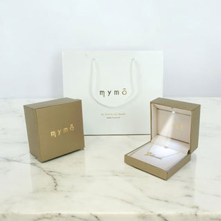 Caja de regalo de lujo con luz LED - Bronce y Blanco