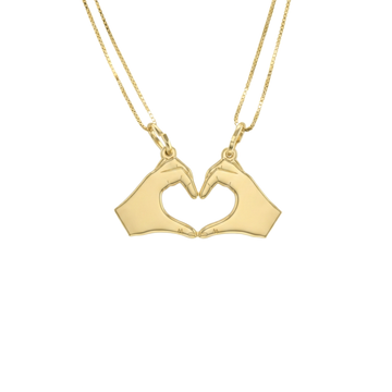 Collar pareja Corazón Con Manos